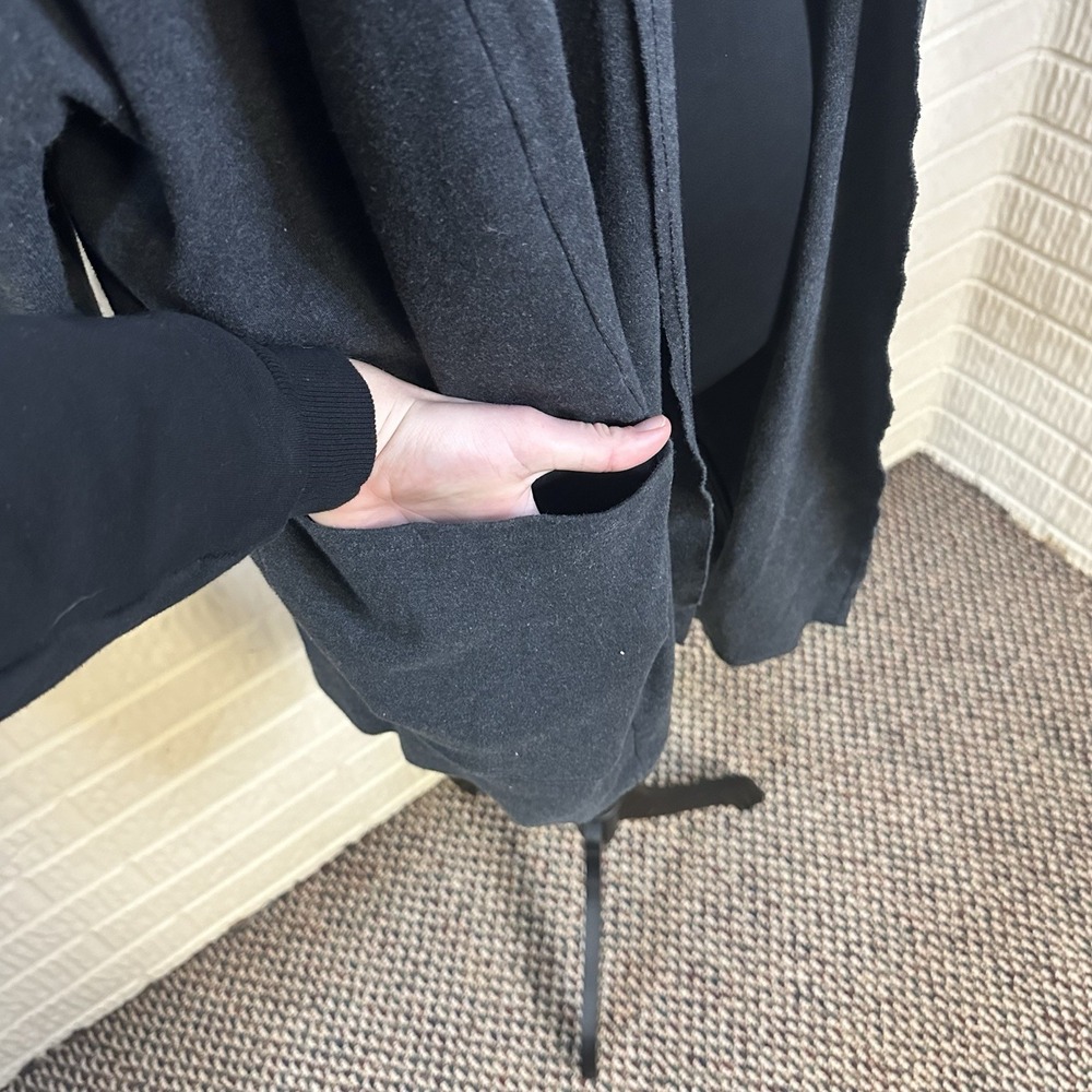 Pact Knit Long Dark Gray Cardigan M/L 100% Organic Cotton Pockets Loungewear - Picture 3 of 7